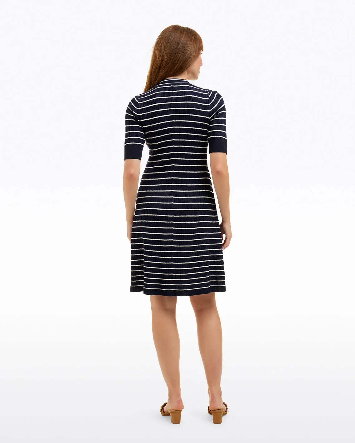 Judy Striped Knit Dress in Navy Stripe sold by Draper James product image thumbnail 2