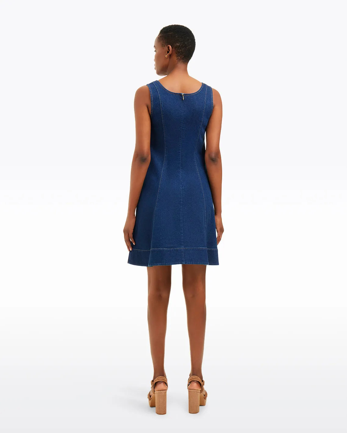 Millie Scoop Neck Mini Dress in Denim sold by Draper James product image thumbnail 4