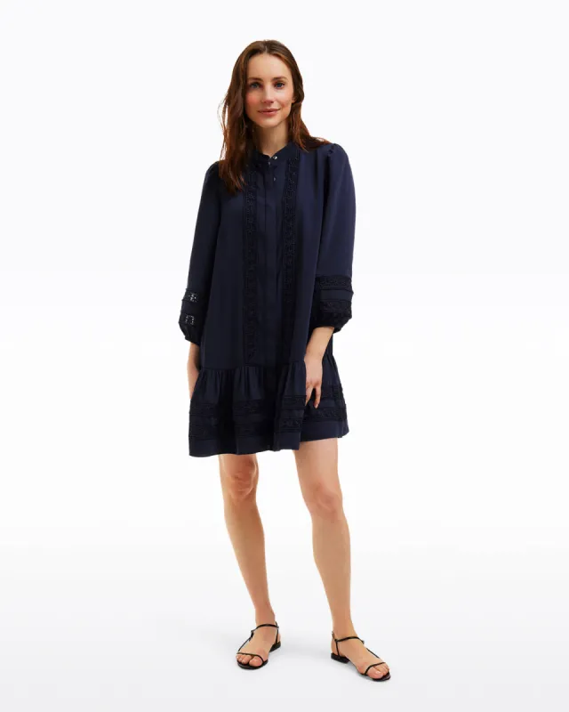 Molly Mini Dress in Embroidered Stripe sold by Draper James