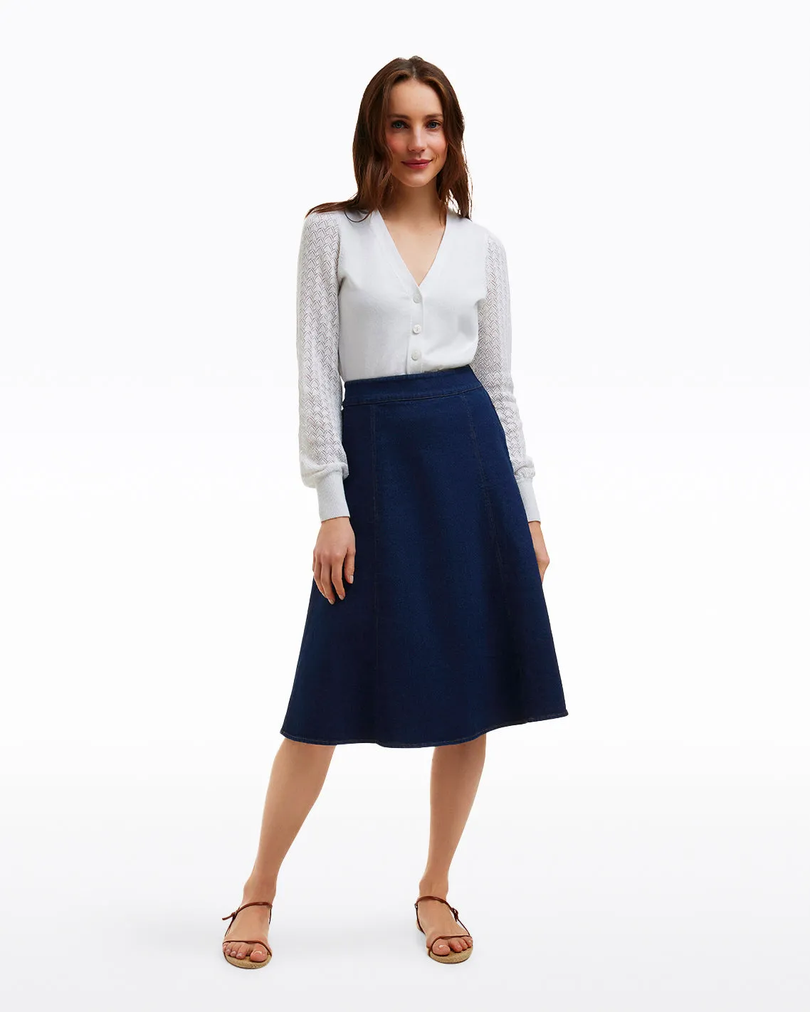 Midi Skirt in Dark Wash Denim sold by Draper James product image thumbnail 2