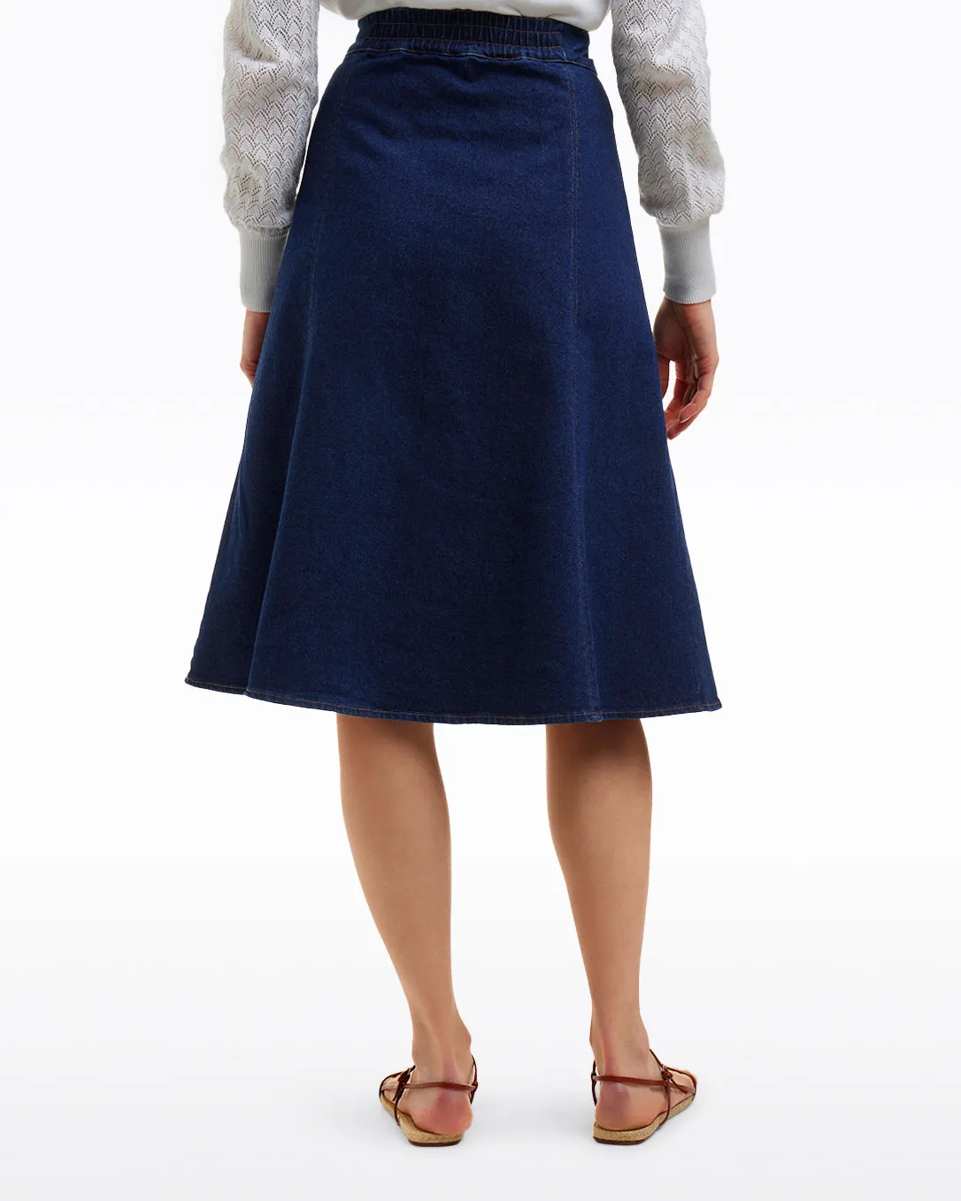 Midi Skirt in Dark Wash Denim sold by Draper James product image thumbnail 3