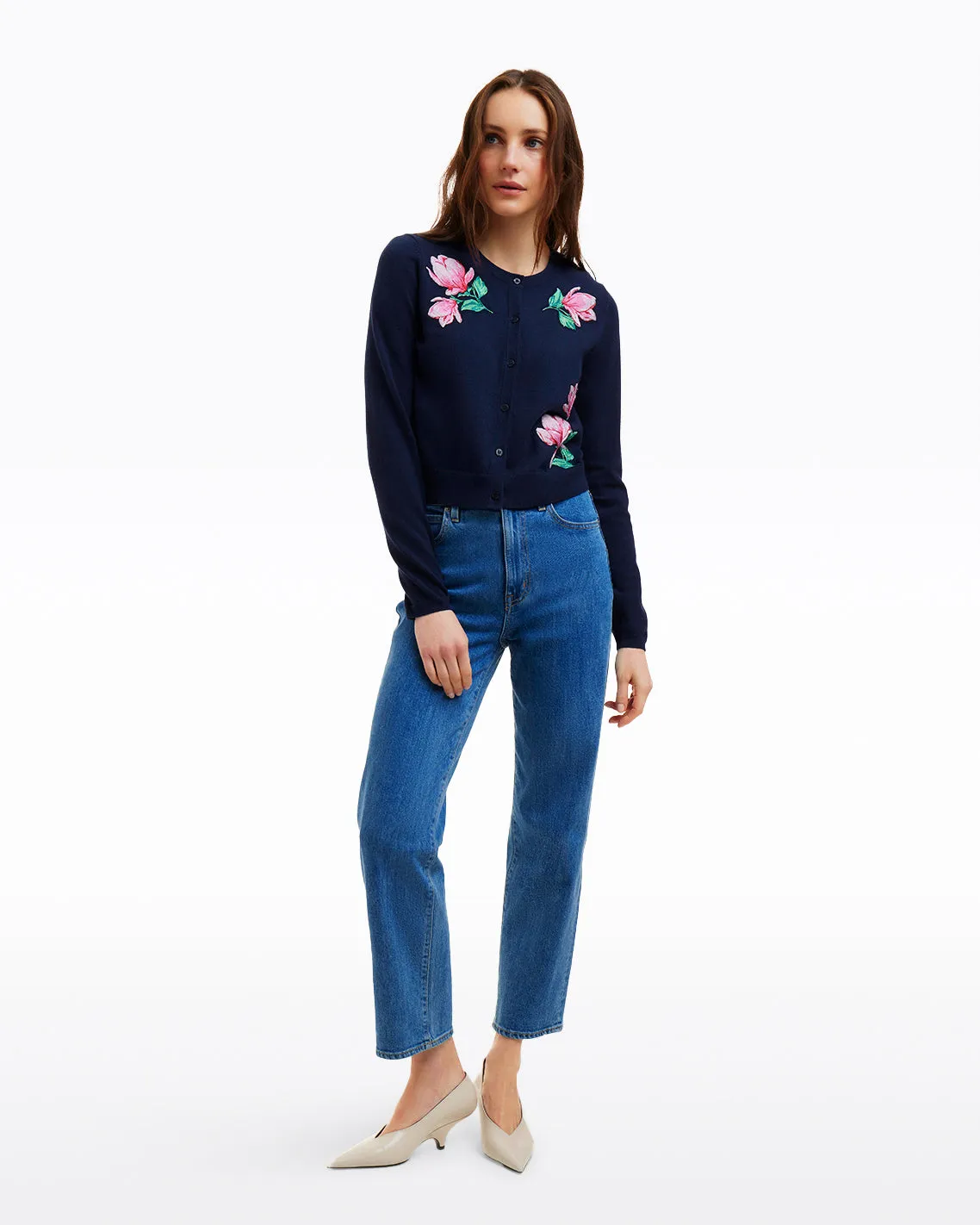 Embroidered Crewneck Cardigan sold by Draper James