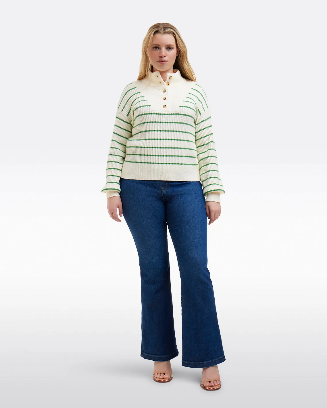 Striped Button Front Sweater sold by Draper James product image thumbnail 5