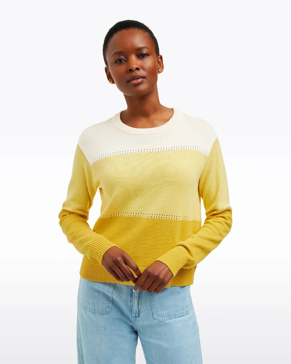 Colorblock Crewneck Sweater sold by Draper James