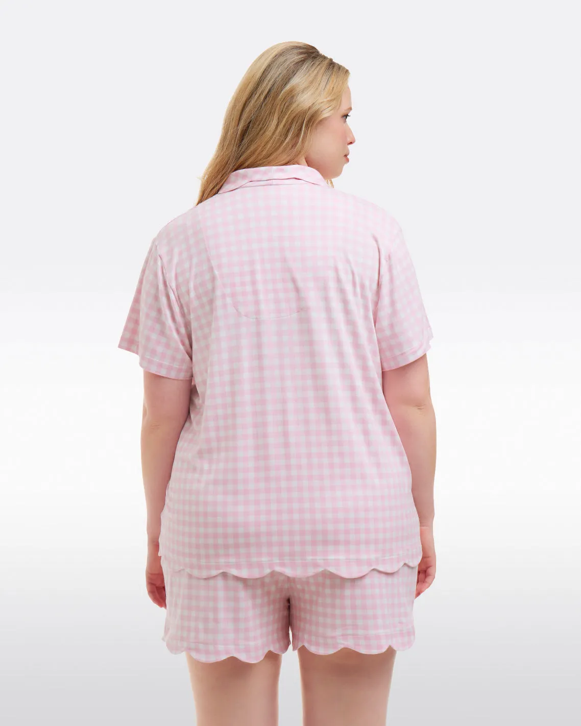 Scallop Sara Pajama Set in Pink Gingham sold by Draper James product image thumbnail 4