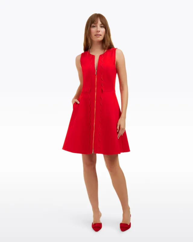 Sleeveless Mae Love Circle Dress in Red sold by Draper James