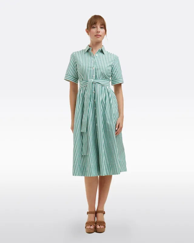 Jordan Green Stripe Midi Dress sold by Draper James