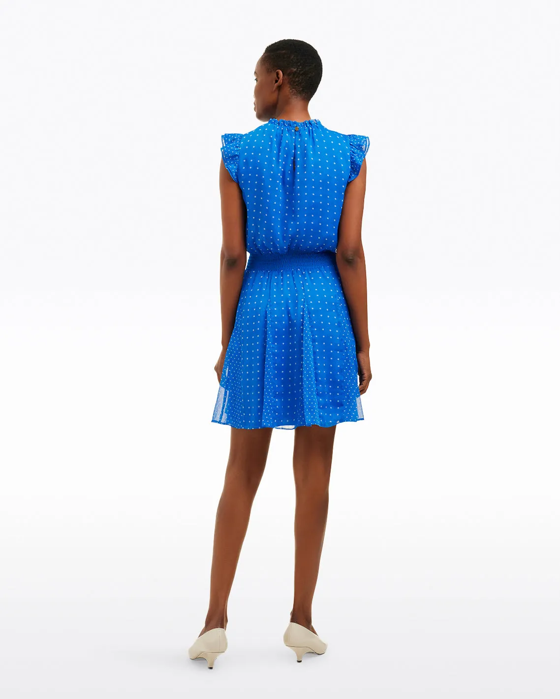 Camellia Mini Dress in Blue Dots sold by Draper James product image thumbnail 2