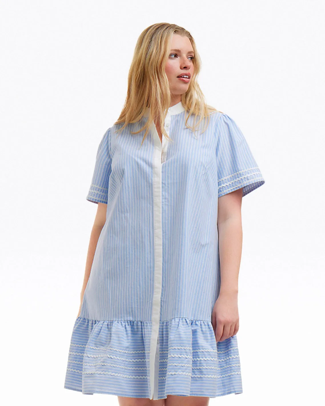 Molly Mini Dress in Oxford Shirting sold by Draper James product image thumbnail 5