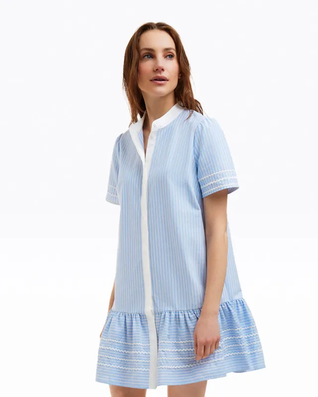 Molly Mini Dress in Oxford Shirting sold by Draper James