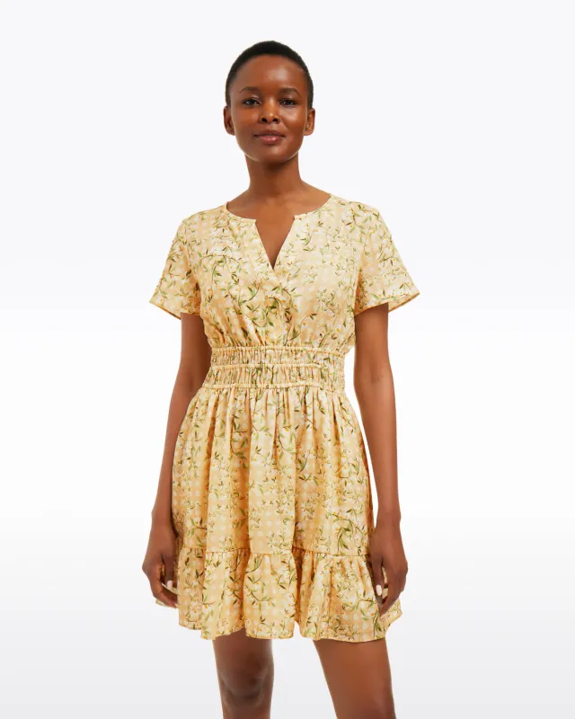 Wilson Mini Dress in Floral Rattan sold by Draper James