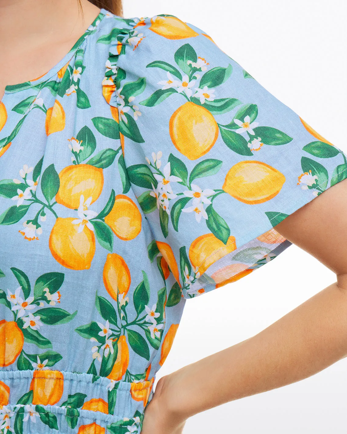 Hollie Midi Dress in Lemon Blossom sold by Draper James product image thumbnail 3