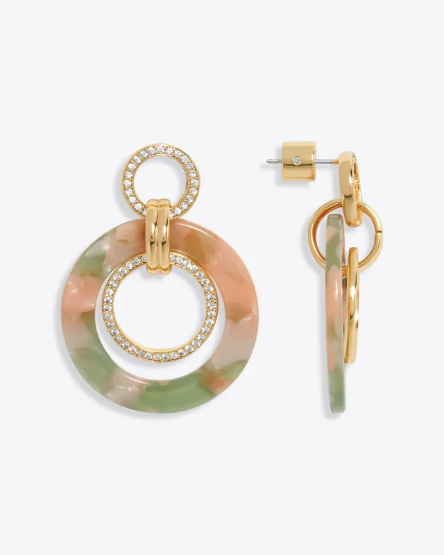 Jade Rose Acetate Hoops sold by Draper James