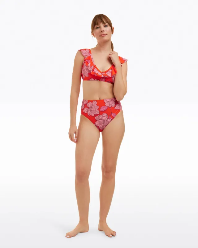 Red Magnolia Ruffle Bralette sold by Draper James