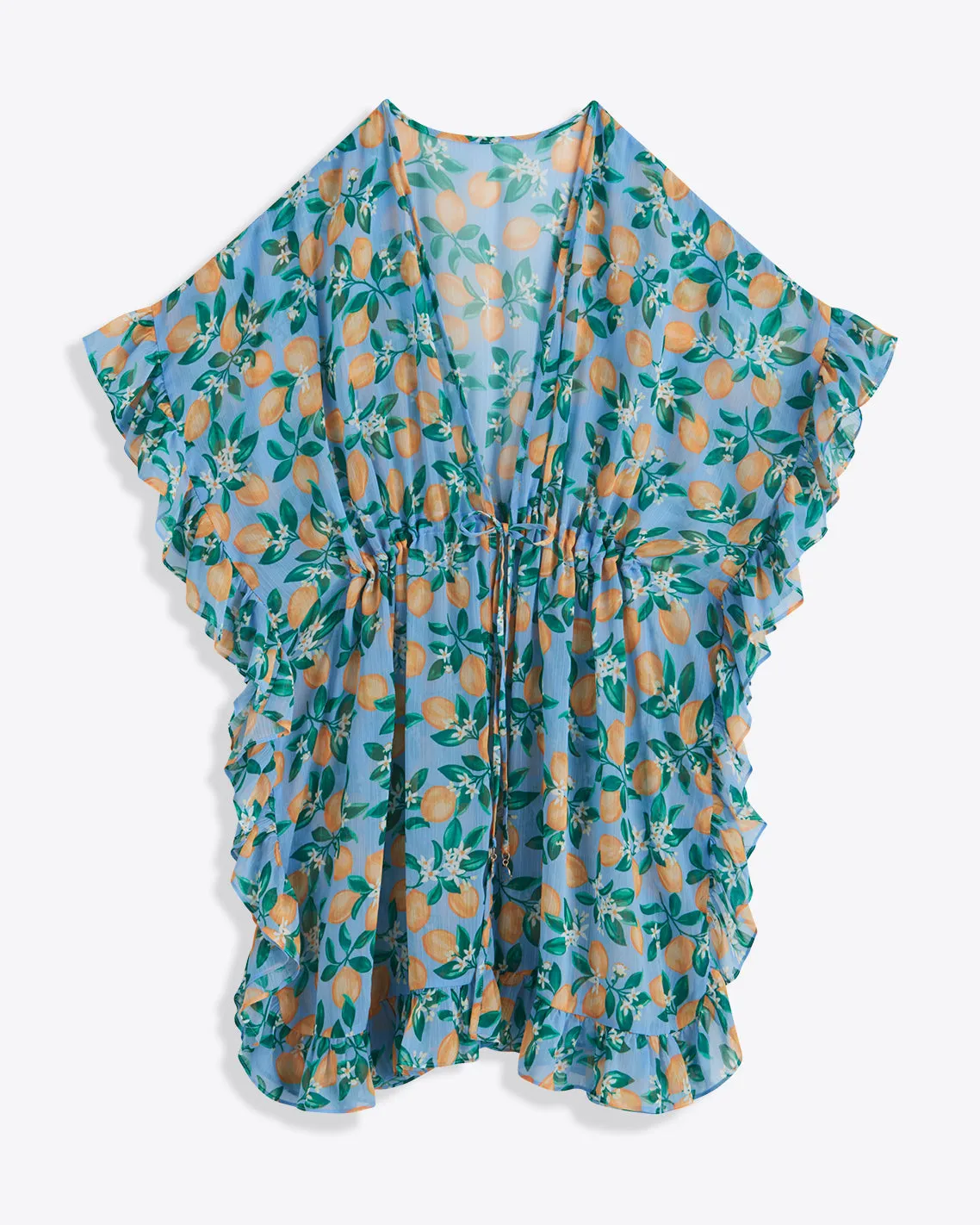 Lemon Blossom Ruffle Caftan Cover Up sold by Draper James product image thumbnail 3