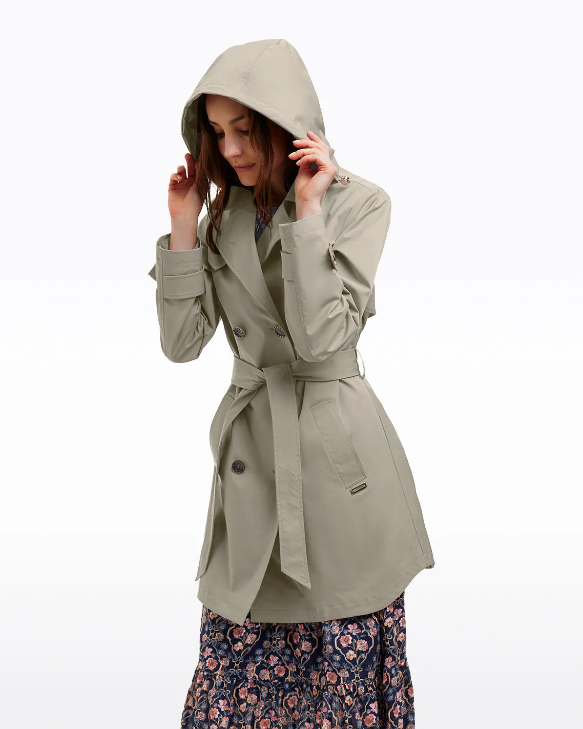 Meghan Trench Coat in Spring Sage sold by Draper James product image thumbnail 5