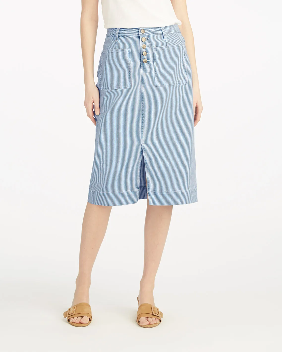 Patch Pocket Denim Skirt sold by Draper James product image thumbnail 3