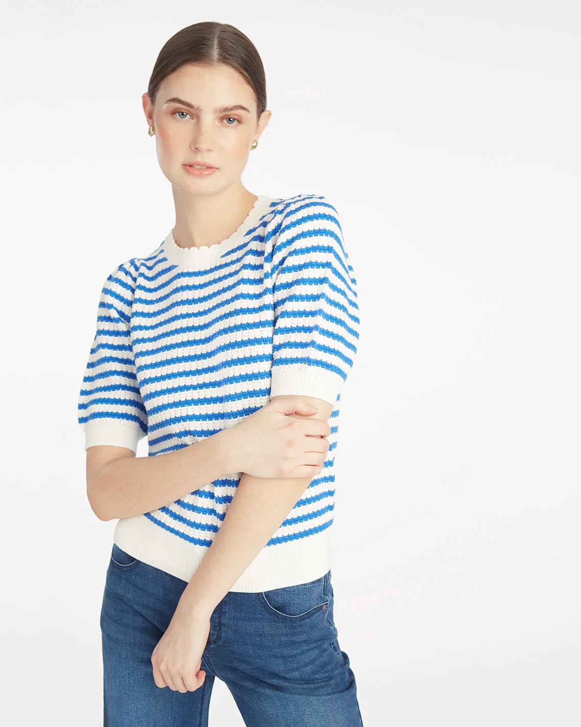 Short Sleeve Pointelle Sweater sold by Draper James product image thumbnail 3