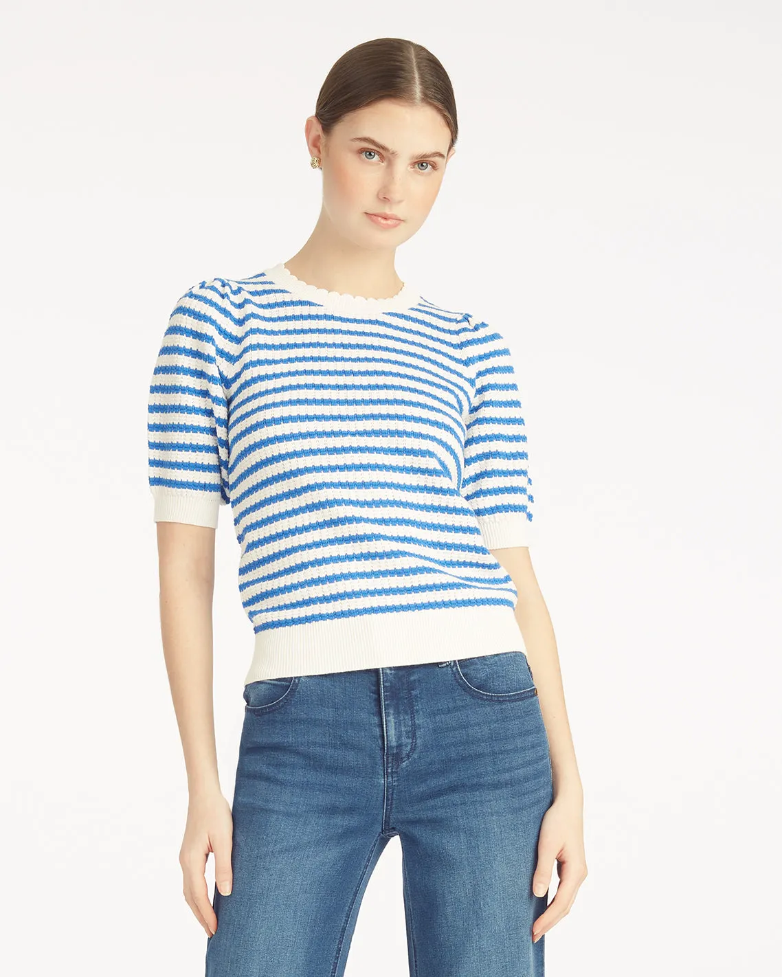 Short Sleeve Pointelle Sweater sold by Draper James