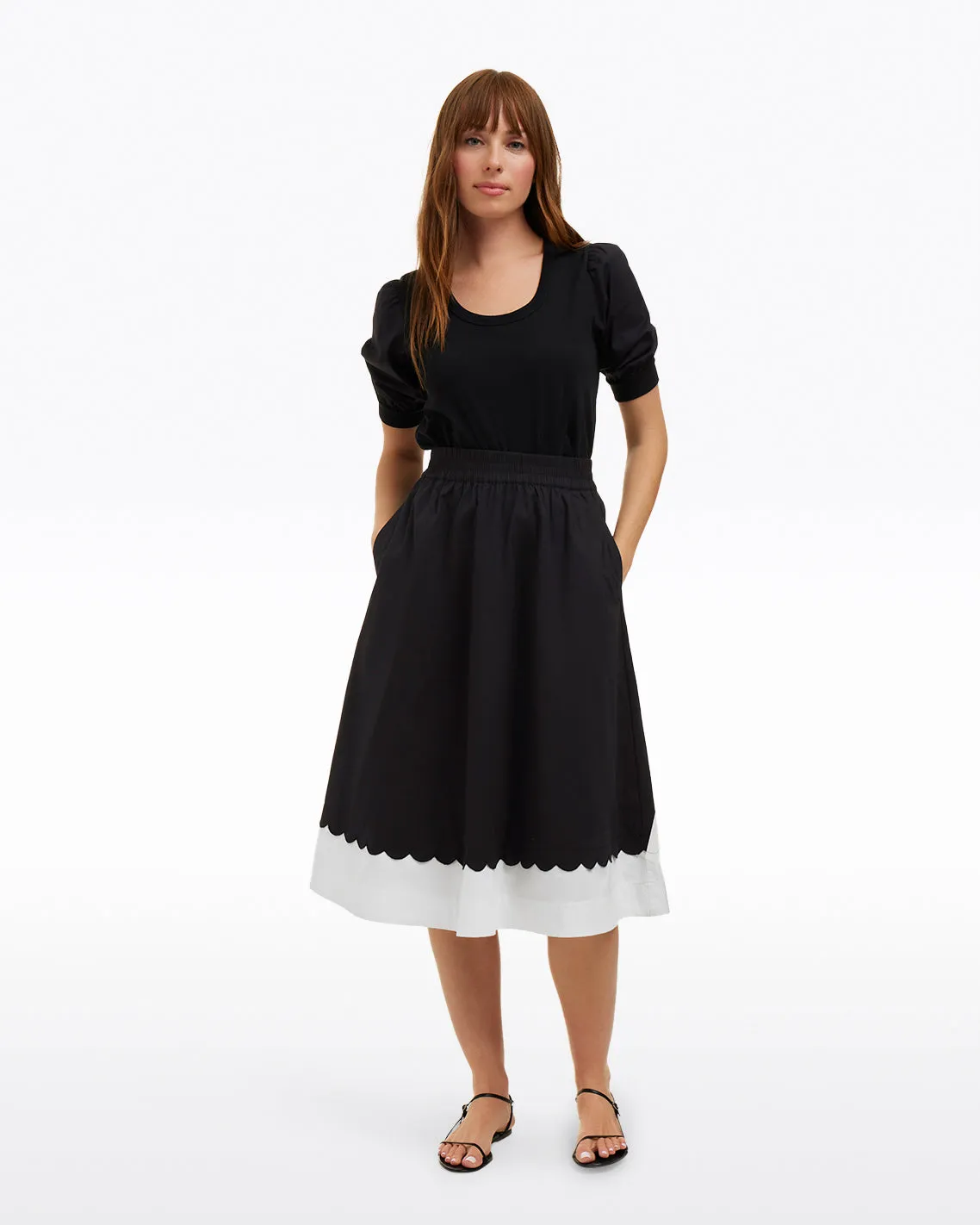 Midi Skirt in Black and White sold by Draper James product image thumbnail 2