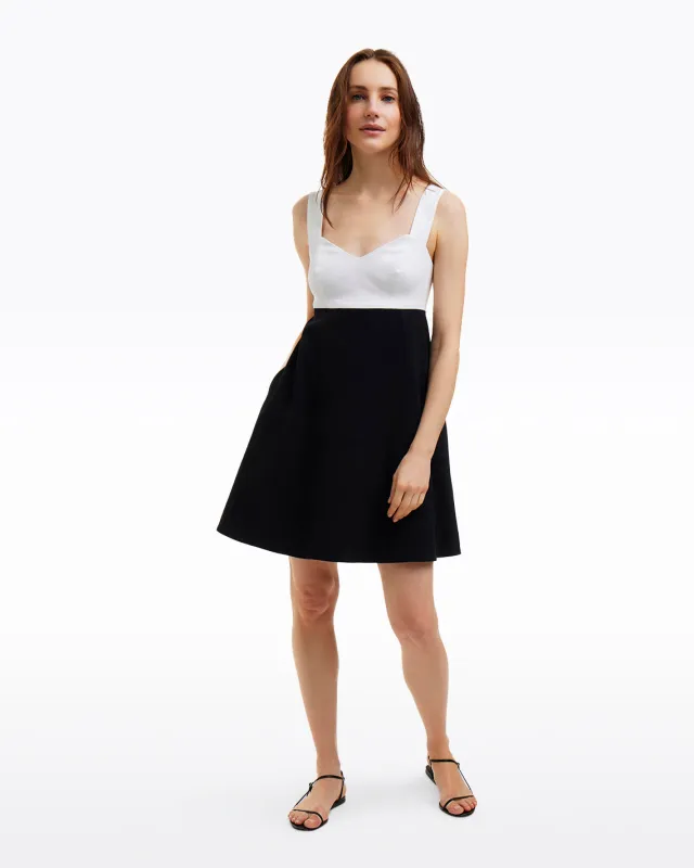 Henrietta Mini Dress in Black and White sold by Draper James