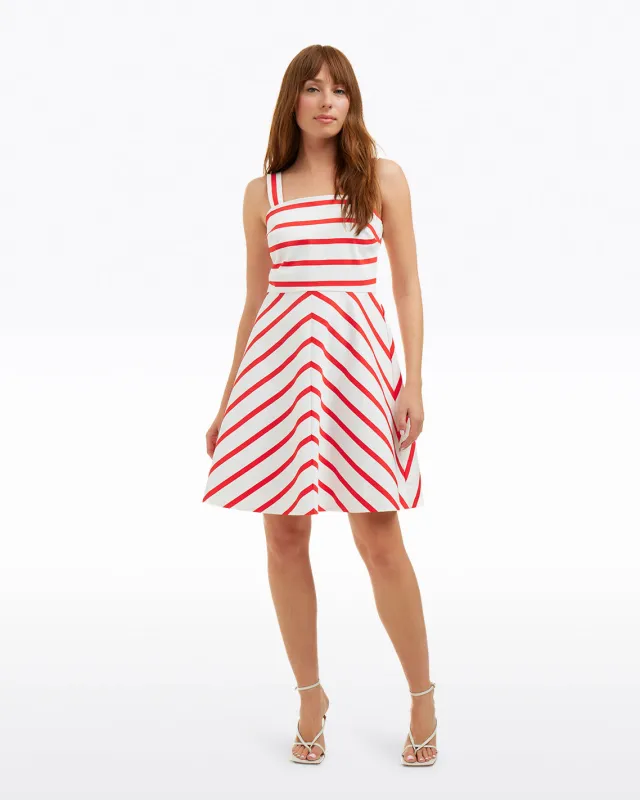 Zoe Love Circle Dress in Red Wentworth Stripe sold by Draper James