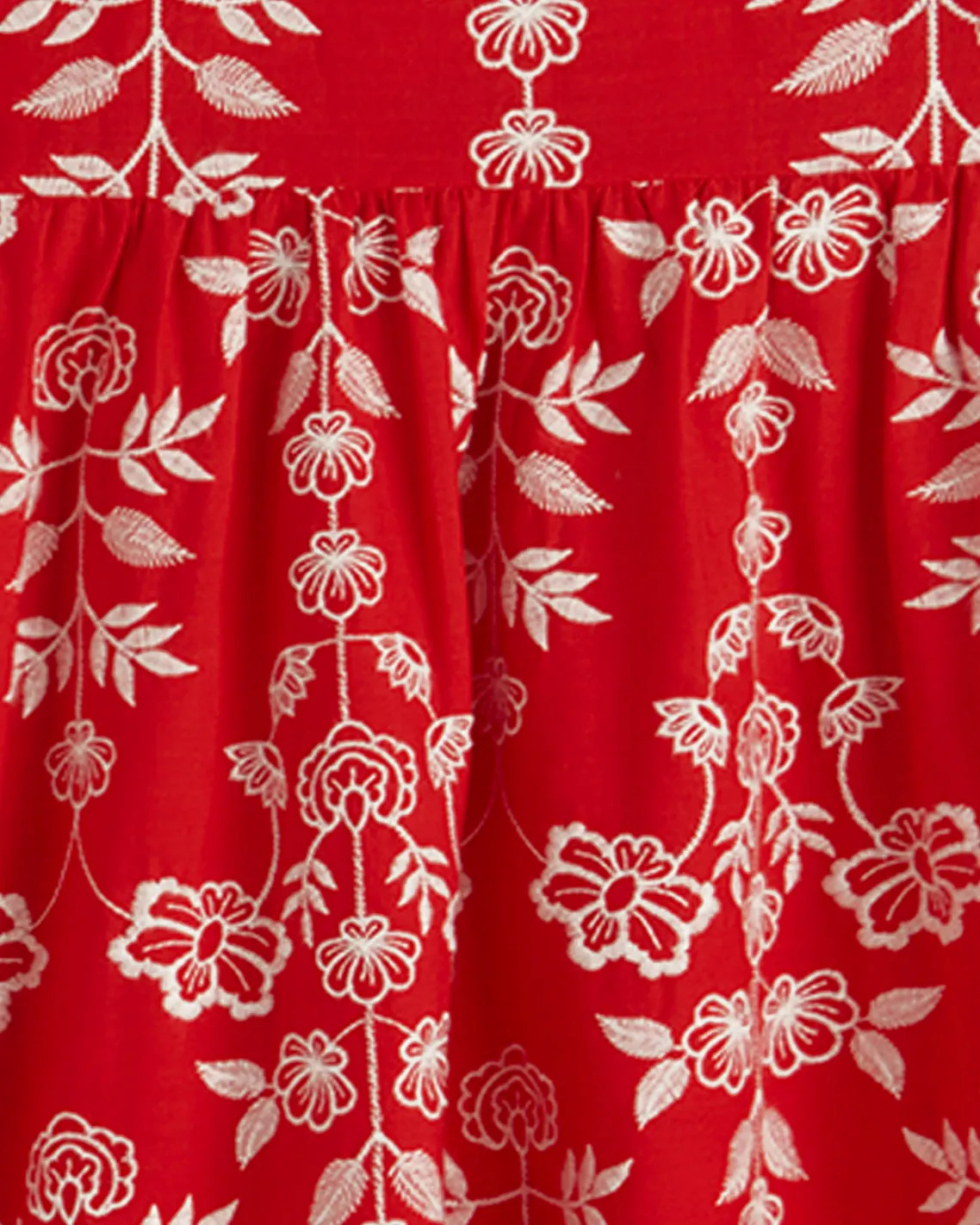 Simone Embroidered Mini Dress in Red Floral Embroidery sold by Draper James product image thumbnail 5