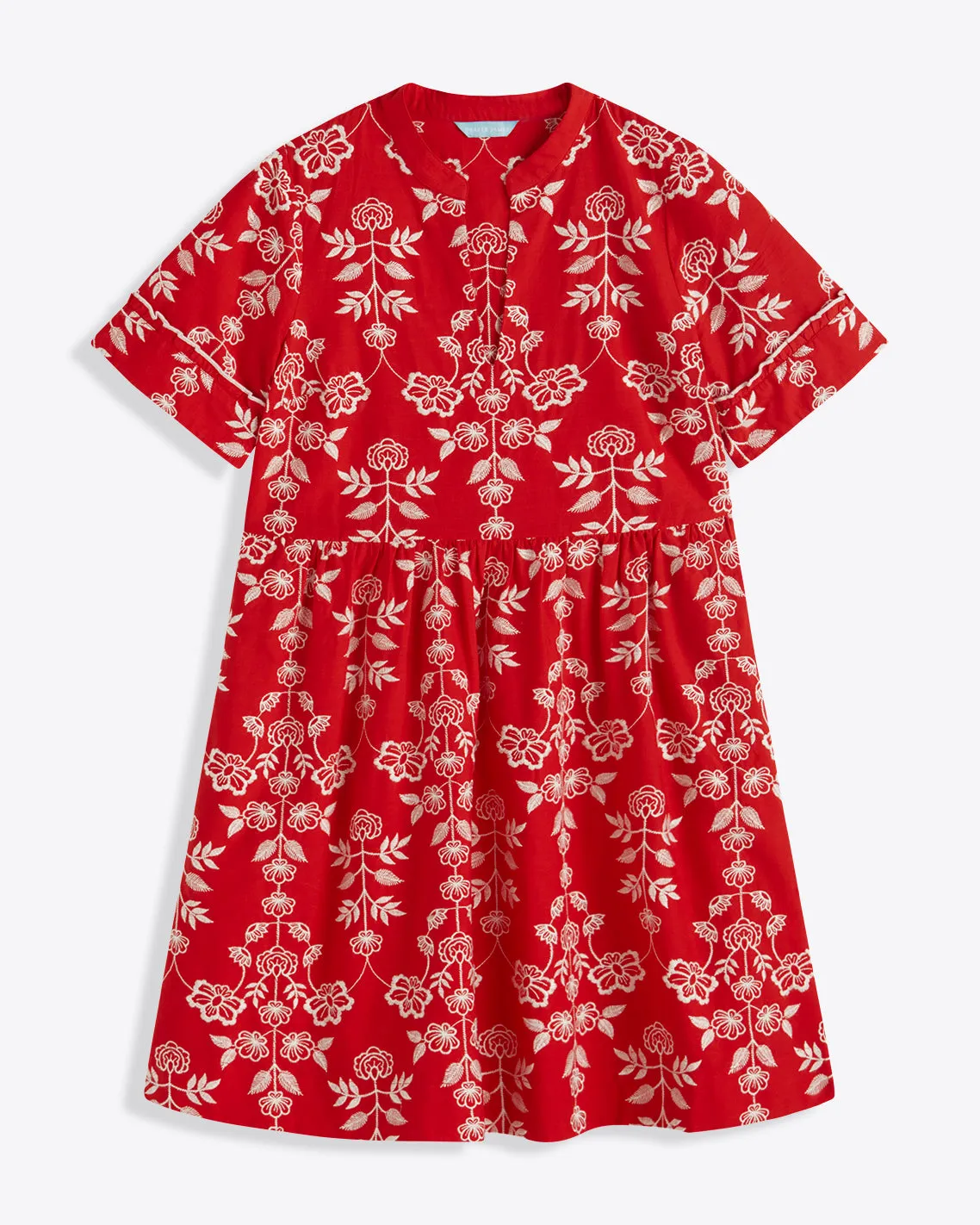 Simone Embroidered Mini Dress in Red Floral Embroidery sold by Draper James product image thumbnail 4