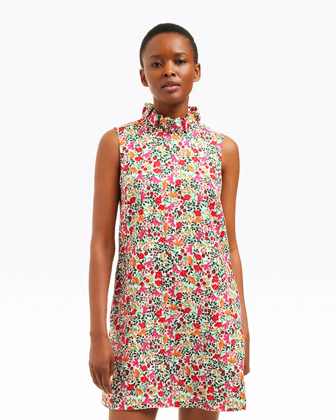 Sleeveless Lindsay Mini Dress in Coneflowers sold by Draper James