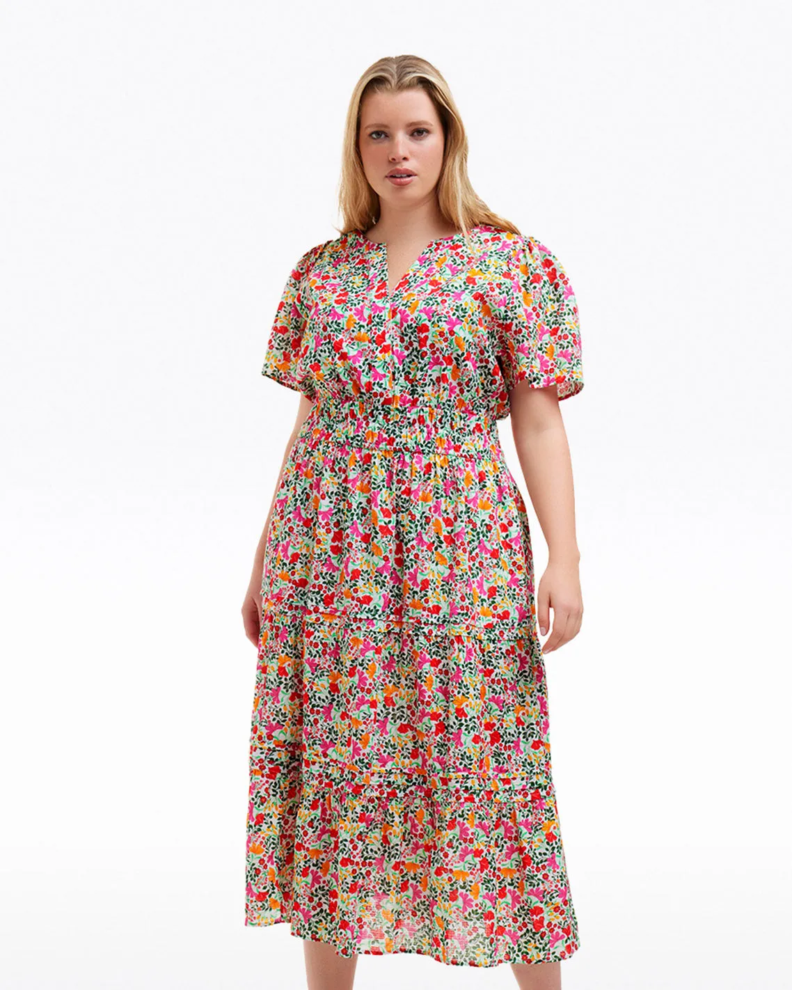 Hollie Midi Dress in Coneflowers sold by Draper James product image thumbnail 4