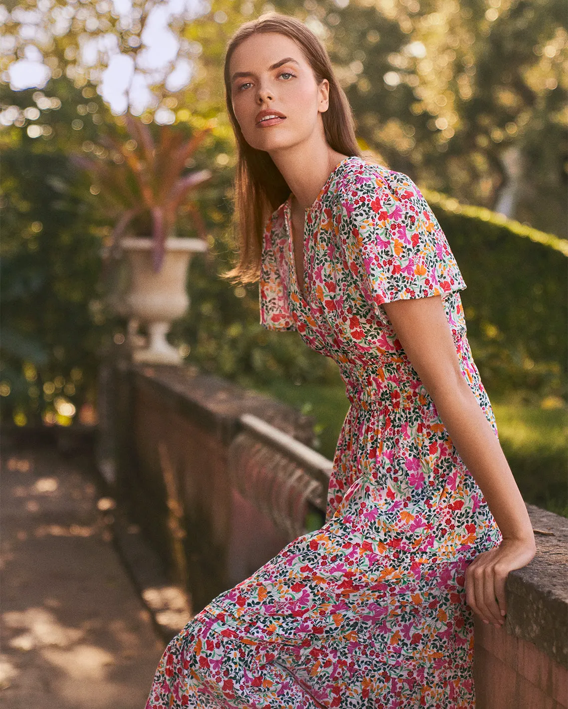 Hollie Midi Dress in Coneflowers sold by Draper James product image thumbnail 3