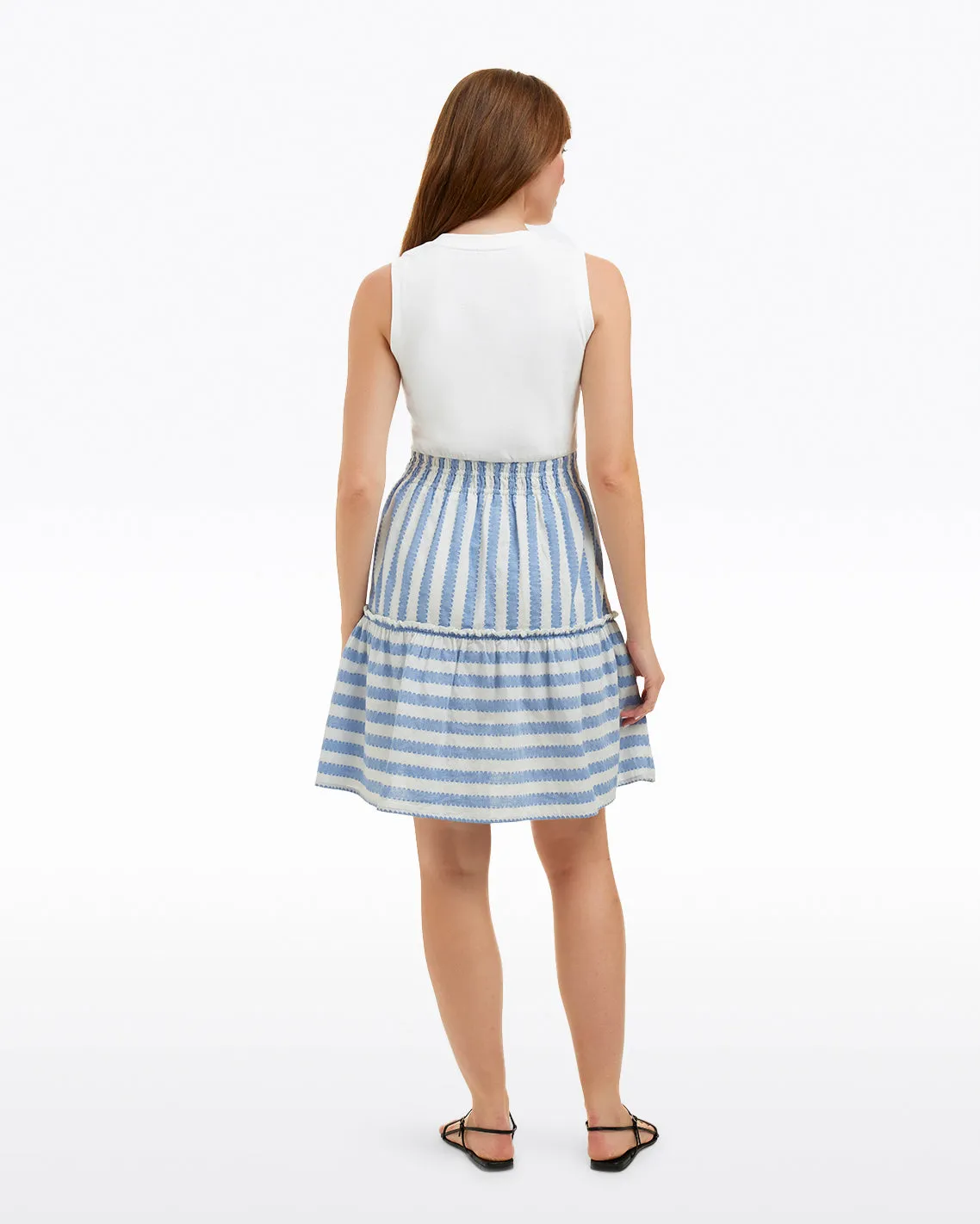 Arden Mixed Media Shirtdress in Wave Stripe sold by Draper James product image thumbnail 2