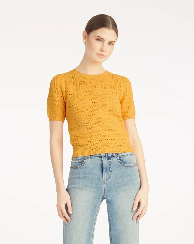 Short Sleeve Pointelle Sweater sold by Draper James
