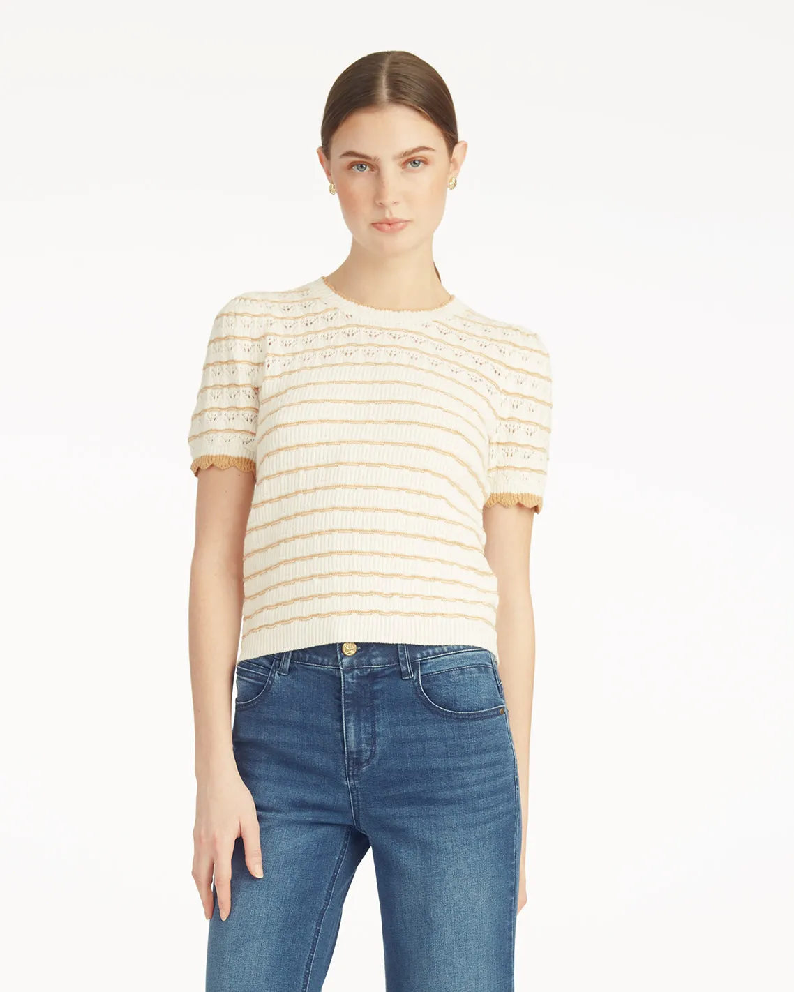 Short Sleeve Pointelle Sweater sold by Draper James