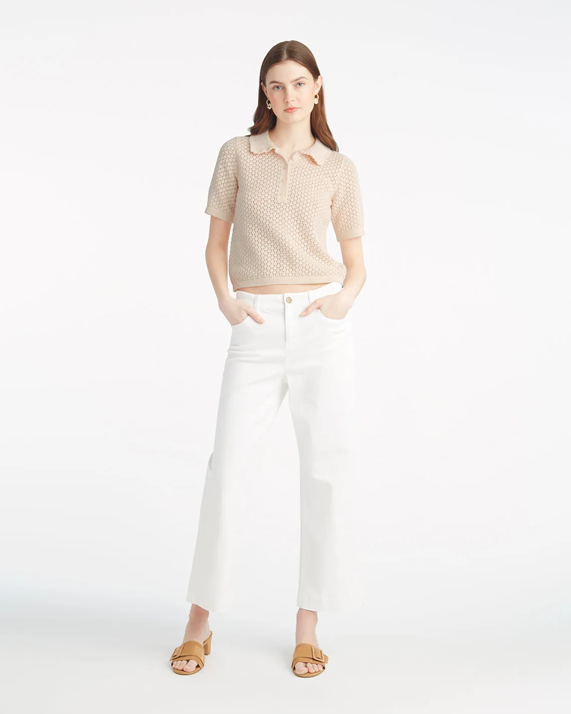 Sweater Polo with Scalloped Collar sold by Draper James