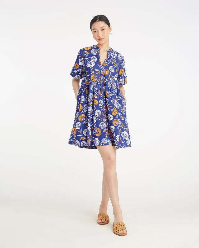 Simone Mini Dress in Abstract Dahlia sold by Draper James