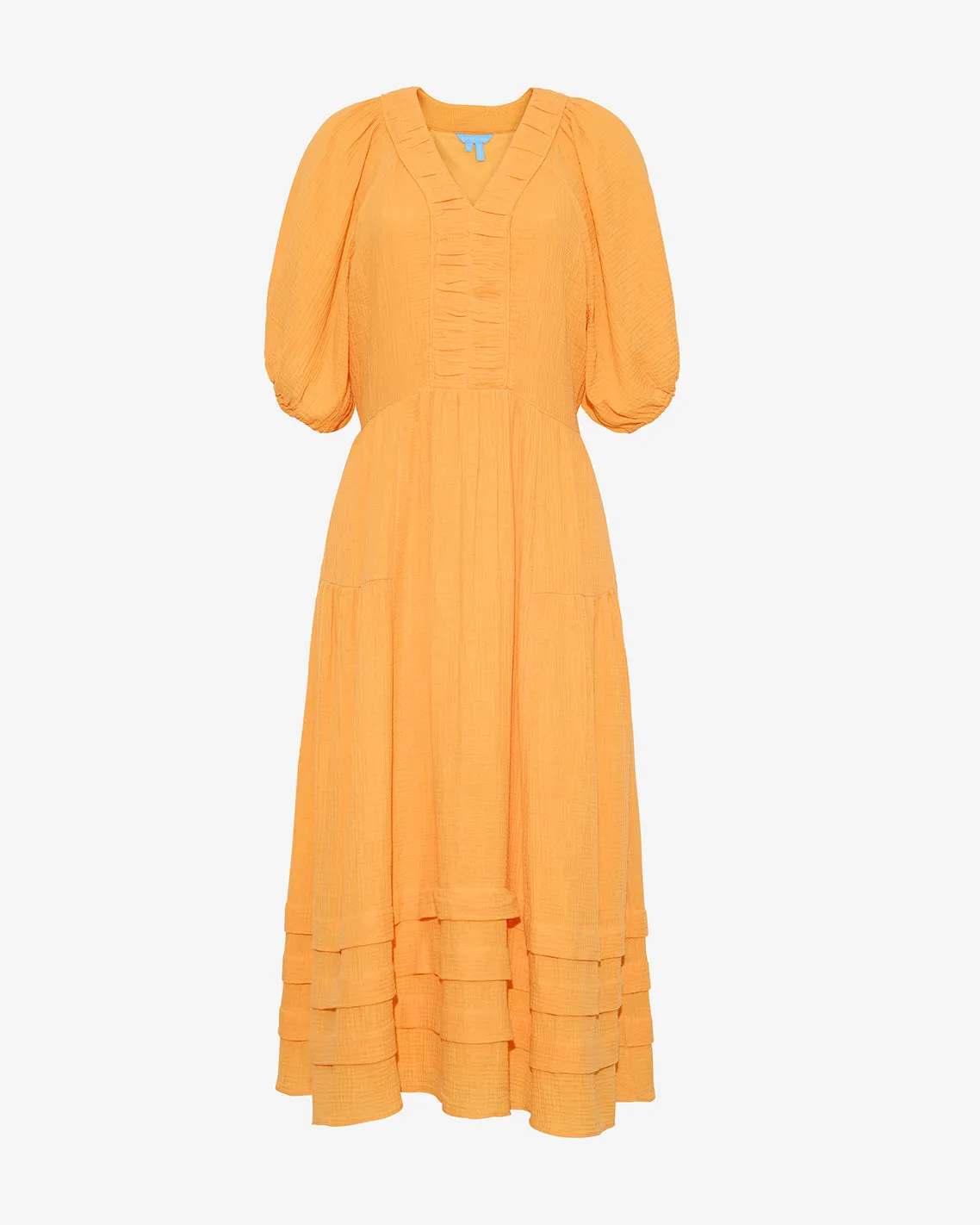 Chloe V-Neck Midi Dress in Crinkle Cotton sold by Draper James product image thumbnail 3