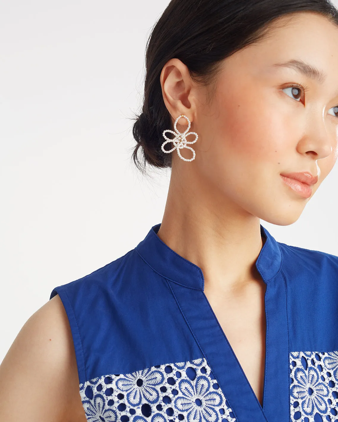 Pearl Flower Knot Earring sold by Draper James product image thumbnail 3