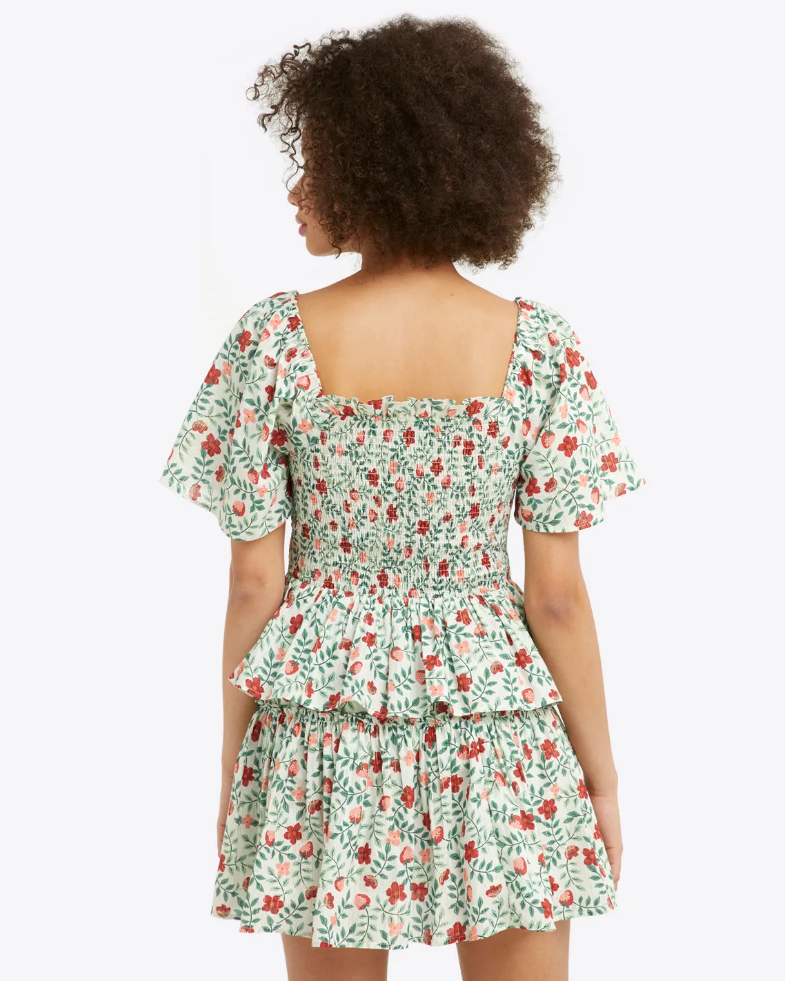 Deana Smocked Top in Strawberry Field sold by Draper James product image thumbnail 3