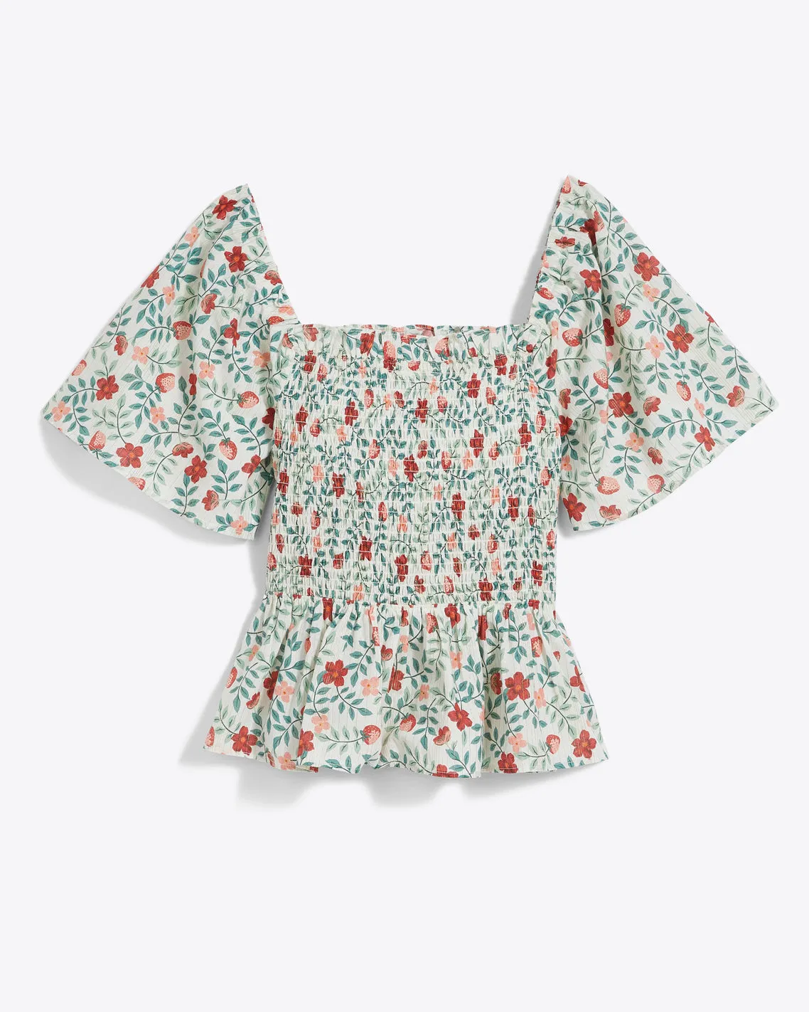 Deana Smocked Top in Strawberry Field sold by Draper James product image thumbnail 2