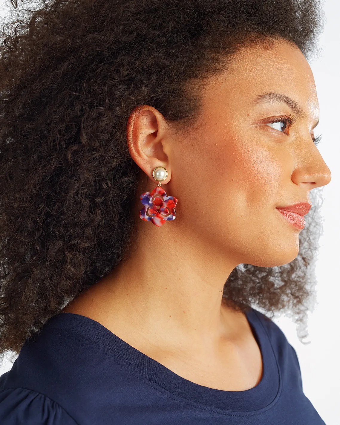Magnolia Drop Earrings sold by Draper James product image thumbnail 2