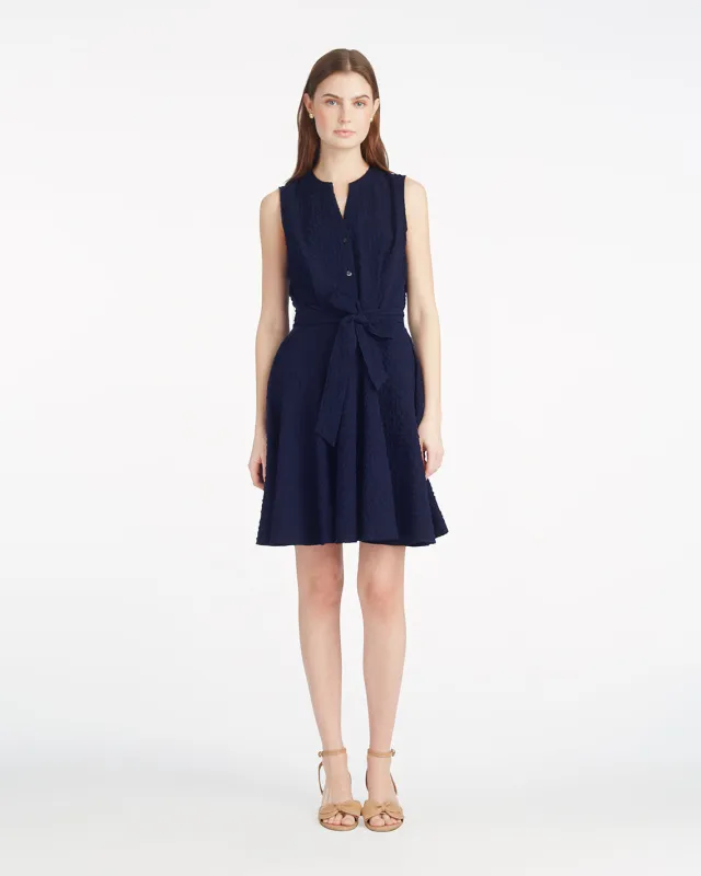 Avery Sleeveless Shirtdress in Seersucker sold by Draper James