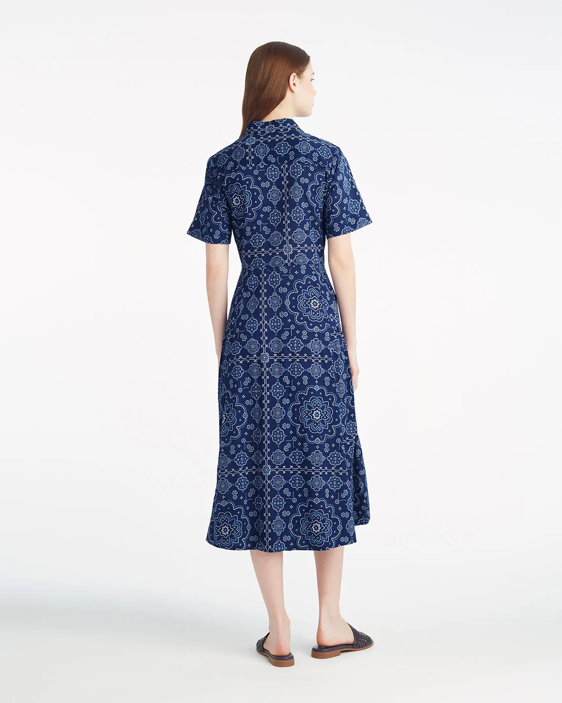 Riley Midi Shirtdress in Bandana Blue sold by Draper James product image thumbnail 2