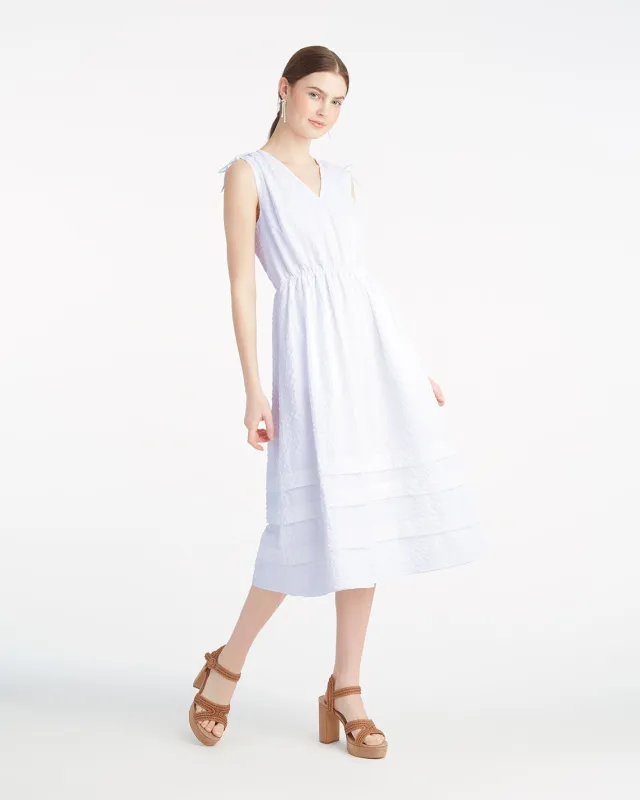 Rowan Midi Dress in Seersucker sold by Draper James