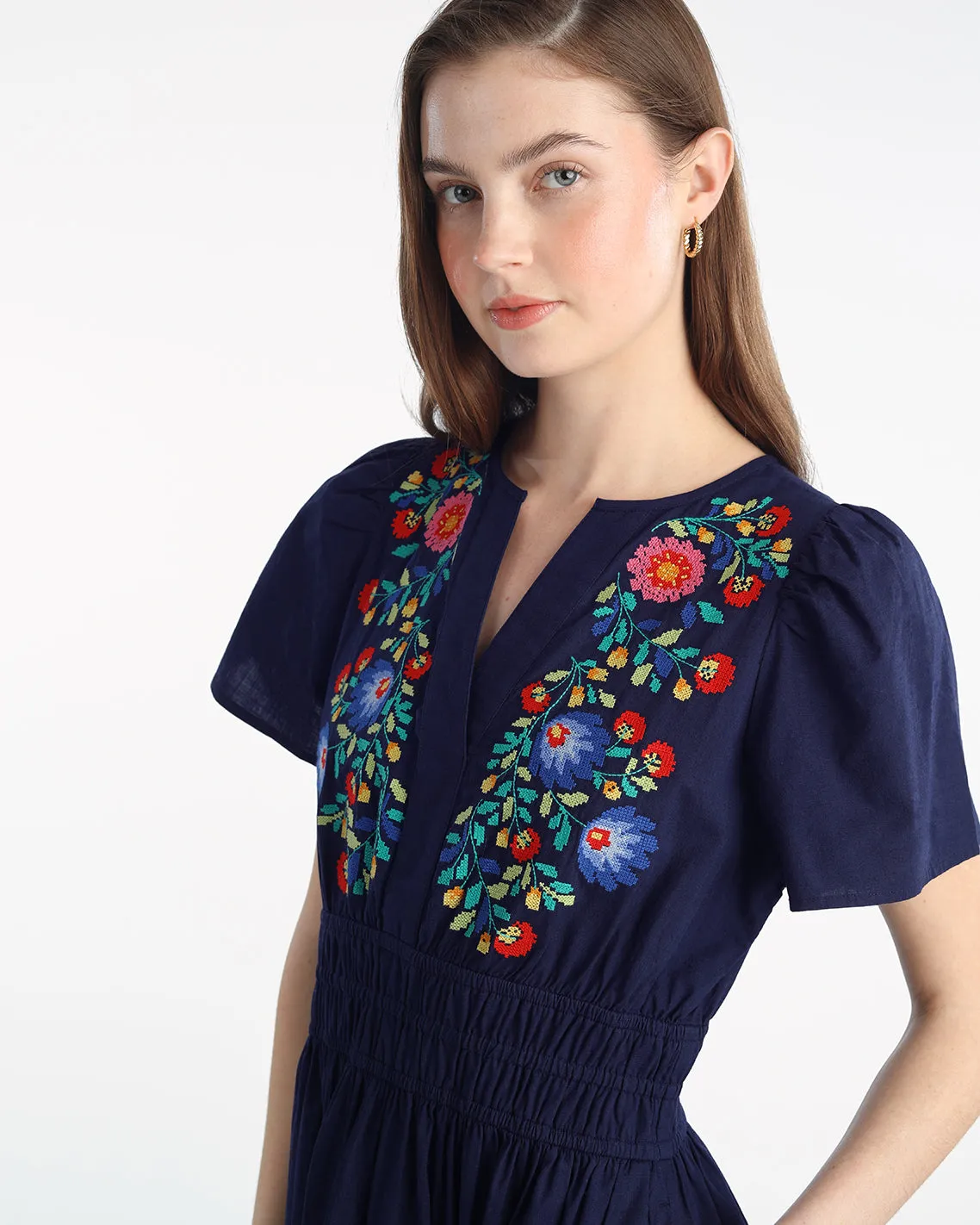 Wilson Mini Dress with Floral Embroidery sold by Draper James product image thumbnail 2