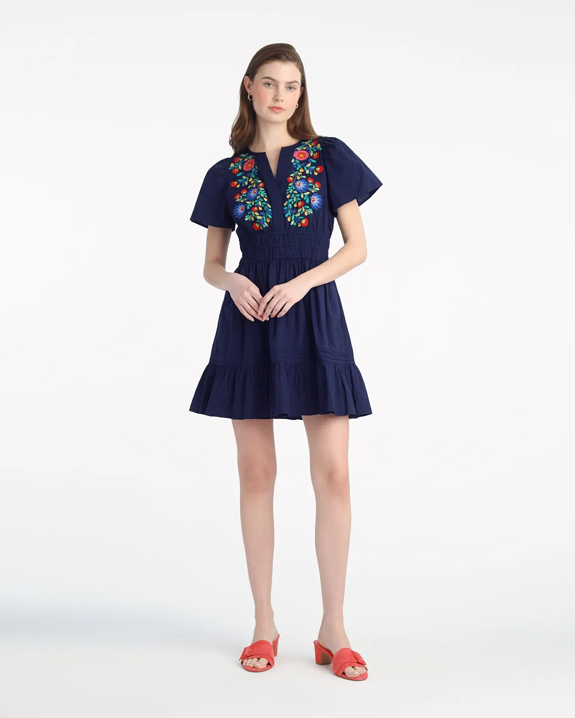 Wilson Mini Dress with Floral Embroidery sold by Draper James