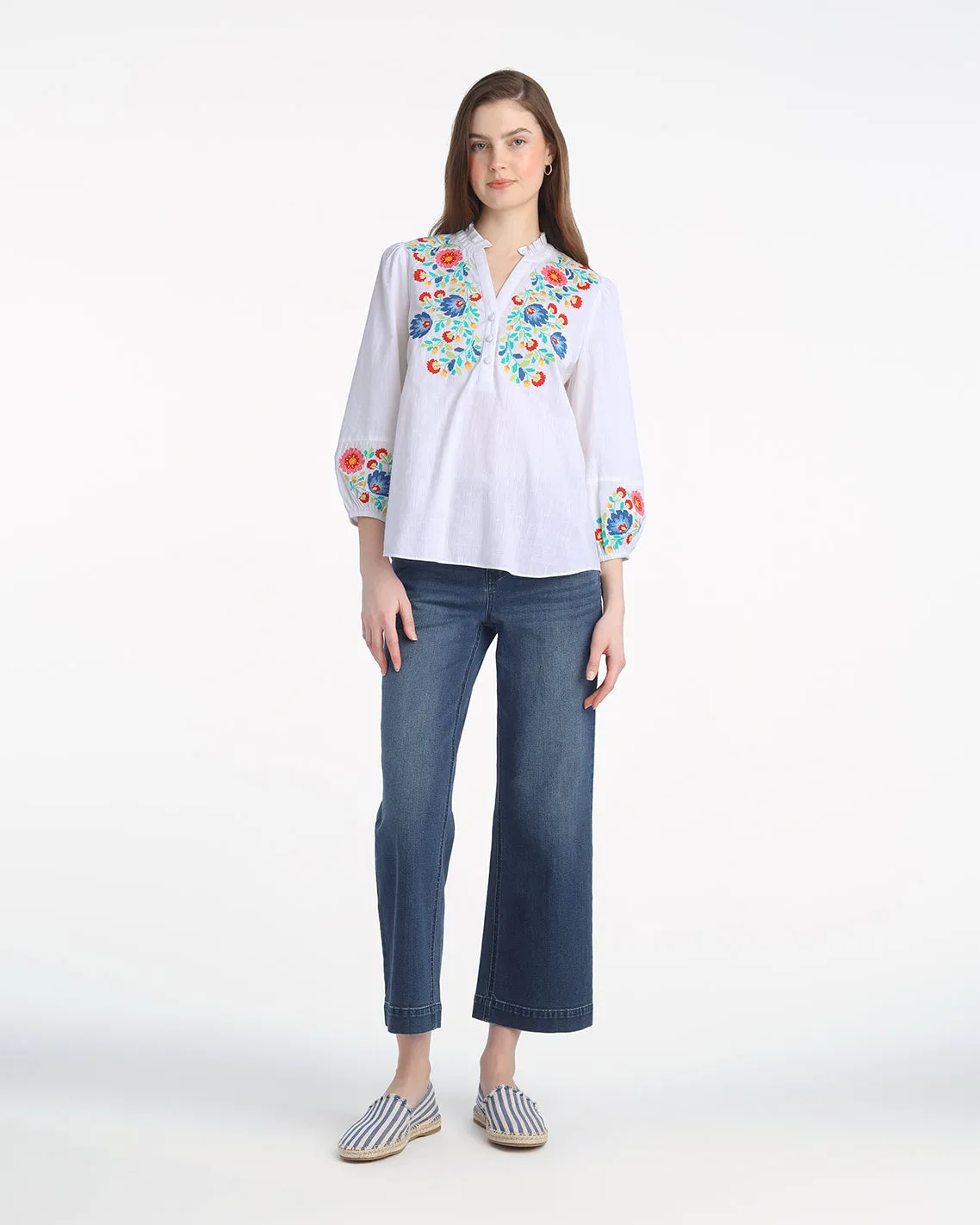 Long Sleeve Top with Floral Embroidery sold by Draper James