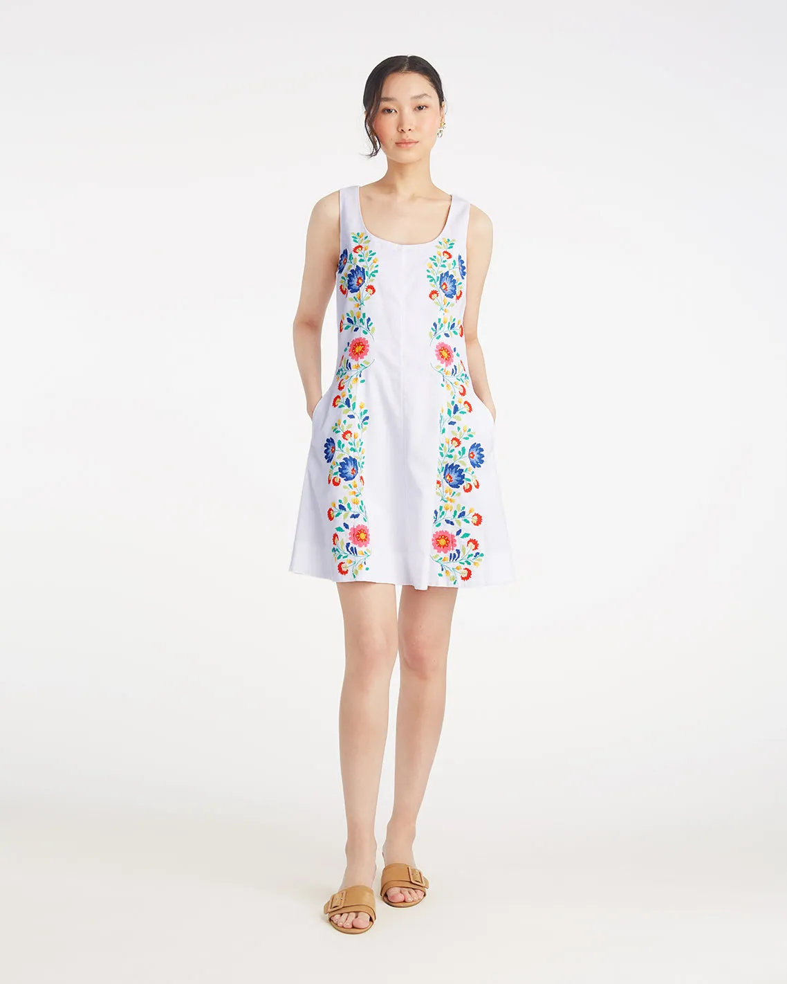 Primrose Mini Dress with Floral Embroidery sold by Draper James