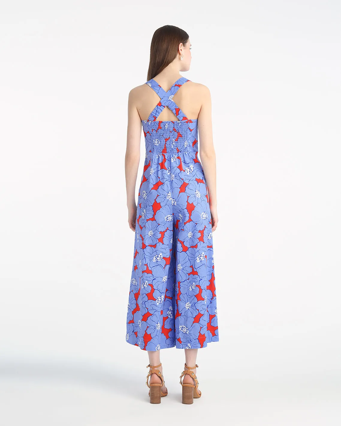 Kendall Sleeveless Jumpsuit in Floating Floral sold by Draper James product image thumbnail 2