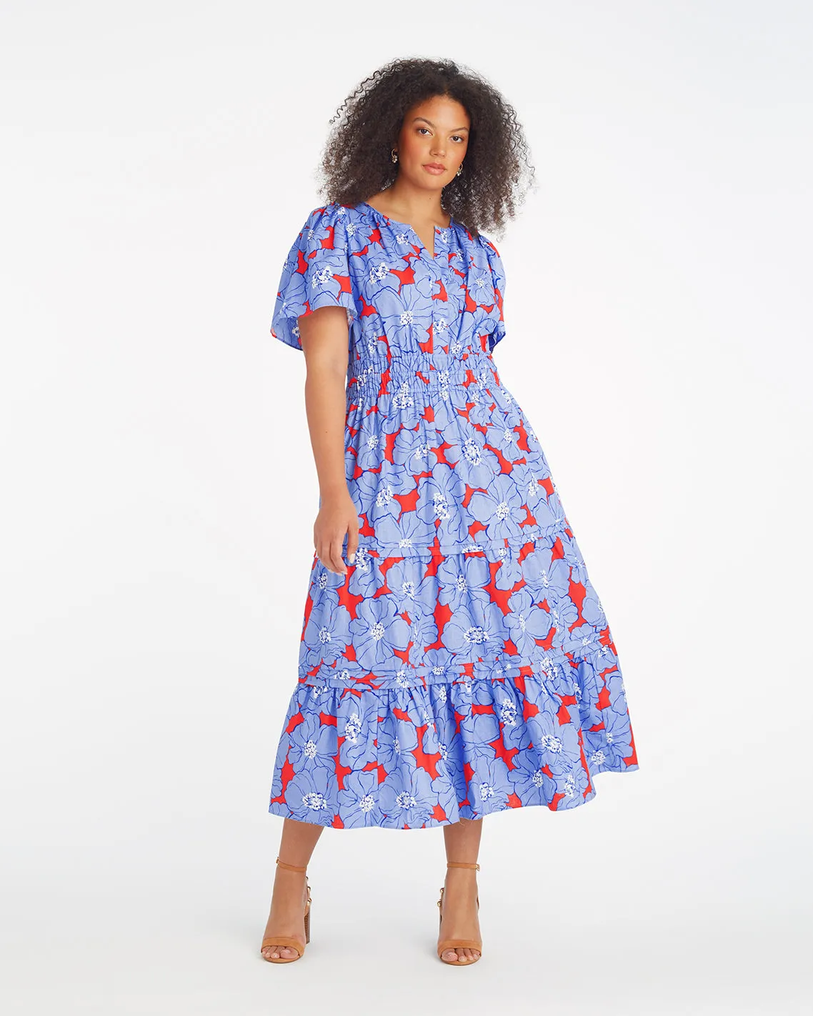 Hollie Midi Dress in Floating Floral sold by Draper James product image thumbnail 3